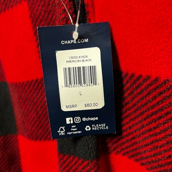 Nwt- chaps-Men’s 1/4 zip, fleece top - Picture 5 of 6